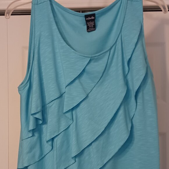#104 3/$18 - Rafaella Blue Tank Top Size L - Picture 4 of 5